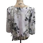 Alex Evenings  Women Sheer Floral Print Layered Blouse Top Size L MSRP $119 Photo 4
