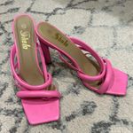 SheIn Hot Pink Chunky Cross Strapped High Heels Photo 1