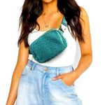 Sherpa Belt Bag / Fleece Fanny Packs in Green with Adjustable Strap New Photo 0