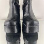 Chinese Laundry Vintage Y2K Black Faux Leather 90s Chunky Platform High Heeled Ankle Boots Photo 9