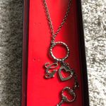 Guess NEW vintage  Women's Silver Tone Heart Key Pendant Necklace & Earrings Set Photo 2