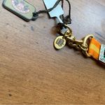 Juicy Couture Pam Gela Plate Friendship Orange Bracelet Silver & Green Crystals Photo 4