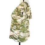 Style & Co Small Top On/Off Shoulder Camo Ruffled Scoop Neck Stretch Green Multi Photo 4