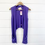 NEW Daftbird Womens XS Sleeveless Cardigan Violet Purple Pockets Jersey Minimal Photo 4