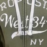 Aeropostale Y2K Embroidered Spell Out Zip Up Hoodie Sz Medium Skater Grunge Green Photo 5