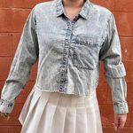 Forever 21 Denim Acid Wash Long Sleeved Shirt Photo 0