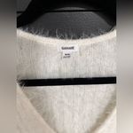 Garage  Ivory Fuzzy Tie Front Long Sleeve Sweater Cardigan Top Sz M EUC Photo 1