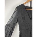 ASTR  The Label Black Sheer Embroidered Long Sleeve V-Neck‎ Goth Dress Size XS Photo 4