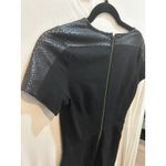 Olivaceous Black Dress Snakeskin Faux Leather Detail Career Party Mini Dress Photo 3