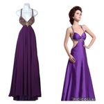 Dave & Johnny sexy side and back cutout with jewels & Sequence purple size 2 Photo 1