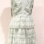 Gianni Bini Sleeveless Lace Midi Dress Tiered Skirt Deep V Mint Green Size 4 New Photo 1