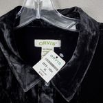 Orvis New  Womens Size XL (18/20) Silk‎ Rayon Black Button-Up Shirt Velvet Velour Photo 1