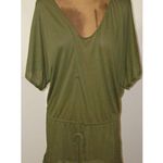 prAna NWT New Saida Kaftan Dress Coverup S Cargo Green Dolman Sleeves Dark Photo 3