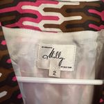 Milly Women’s Silk Shift Mini Cocktail Formal Bold Pink and Brown Dress Size 2 Photo 1