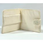 Faux Pearl Beaded Handmade Wallet With Black Beading BonSoir Japan Glam Luxury White Photo 3