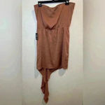 EXPRESS  NWT Women’s Strapless Brown‎ Asymmetrical Hem Mini Dress Size M Photo 3