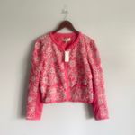 NWT Anthropologie DOLAN‎ Linen Floral Cutwork Jacket Pink & White Linen Medium Photo 2