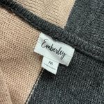 Emberley Striped Duster Cardigan Open Front Gray Tan Brown Casual‎ Size M Photo 2