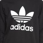 Adidas NEW Trefoil black pullover crewneck sweater women’s size XS Photo 4