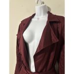 Anthropologie Cabernet Trench Coat Ruffle Hem Duster French Mauve EUC Size XL Photo 5
