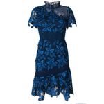 Sea New York Women's Floral Mosaic Fit N Flare Dress Blue Size 4 Photo 3