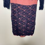Boden Lace and Satin Cocktail Dress Navy Terracotta Womens 8 Blue Photo 4
