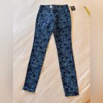 Volcom Railed Stretch Blue Floral Denim Legging Jeggings Skinny Jeans Photo 2