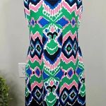 Gabby Skye  Geometric Print Sleeveless Shift Dress Multicolor Size 8 Photo 3