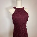 Lulus New! Lulu’s ‘Love Poem’ Burgundy Lace Halter Mini Dress Women’s Size Small Photo 10