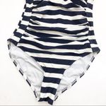 Niptuck Striped One Piece Swimsuit: Navy & White Nautical Beach Coastal Blue Size 4 Photo 3