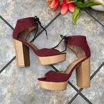 DV8 by Dolce Vita Red Gingham Ankle Strap Platform Pumps Size 8 Photo 6