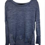 Athleta  Heathered Blue Blissful Bilateral Zip Long Sleeve Top Sz L Photo 0
