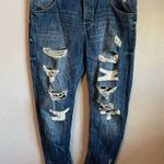 Mango MNG Angie Boyfriend Distressed Denim Jeans Photo 1