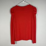 Banana Republic Threadsoft Top Red Long Puffy Sleeve Lightweight Womens Size XS Photo 2