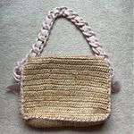 Pamela Munson Las Olas Raffia Shoulder Bag Pink Ribbon Strap Purse Straw Photo 7