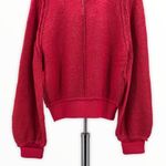 Free People  Hot Pink Riptide V-Neck Knit Sweater NWT Photo 6