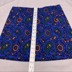J.Crew Factory Blue & Orange Paisley Mini Skirt Photo 3