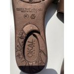 OKABEE FLIP FLOPS COPPER WITH Leopard print Tie SIZE ML 8/9 RARE USA Made Brown Photo 10