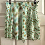 SO  Clothing Y2K Diamond Mini Skirt (S) – Blue Green Rayon Geometric Retro Photo 0