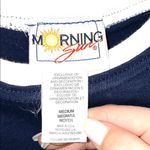 USA Jeweled Navy Blue White Boxy Ringer T Shirt Size M Photo 3