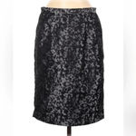 Liz Claiborne Shimmer Metallic Black Purple Leopard Print Pencil Skirt Size 6 S Photo 7