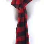 J.Crew Scarf Wrap Fringe Buffalo Plaid Red Black Rectangle 83x15.5 Photo 1