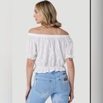 Wrangler NEW WOMEN'S CROP PEASANT BLOUSE SHIRT WHITE SMALL Photo 1