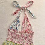 Love Shack Fancy Patchwork Floral Halter Cambria Mini Dress size Small Photo 4