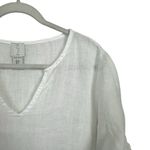 Joie  Womens Sz S 100% Linen White Tiered Dress Mini Short Sleeve Beach Cover Up Photo 3