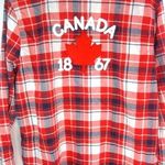 Joe Fresh  L Canada Maple Leaf Red Plaid Top Photo 0