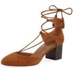 Aquazzura Boheme Tassel Pump Cognac Suede Excellent Condition Original Box sz 36 Brown Photo 2