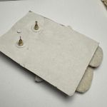 Bridesmaid Beaded Rhinestone Felt Pierced Dangle Drop Earrings Bridal Party White Photo 7