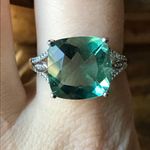 Teal Color Changing Fluorite Sterling Silver Ring Size 8.75 Green Photo 0