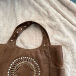 Leather Hobo Bag Brown Studded Boho Shoulder Bag Purse Women's Western Boho Brown Photo 1